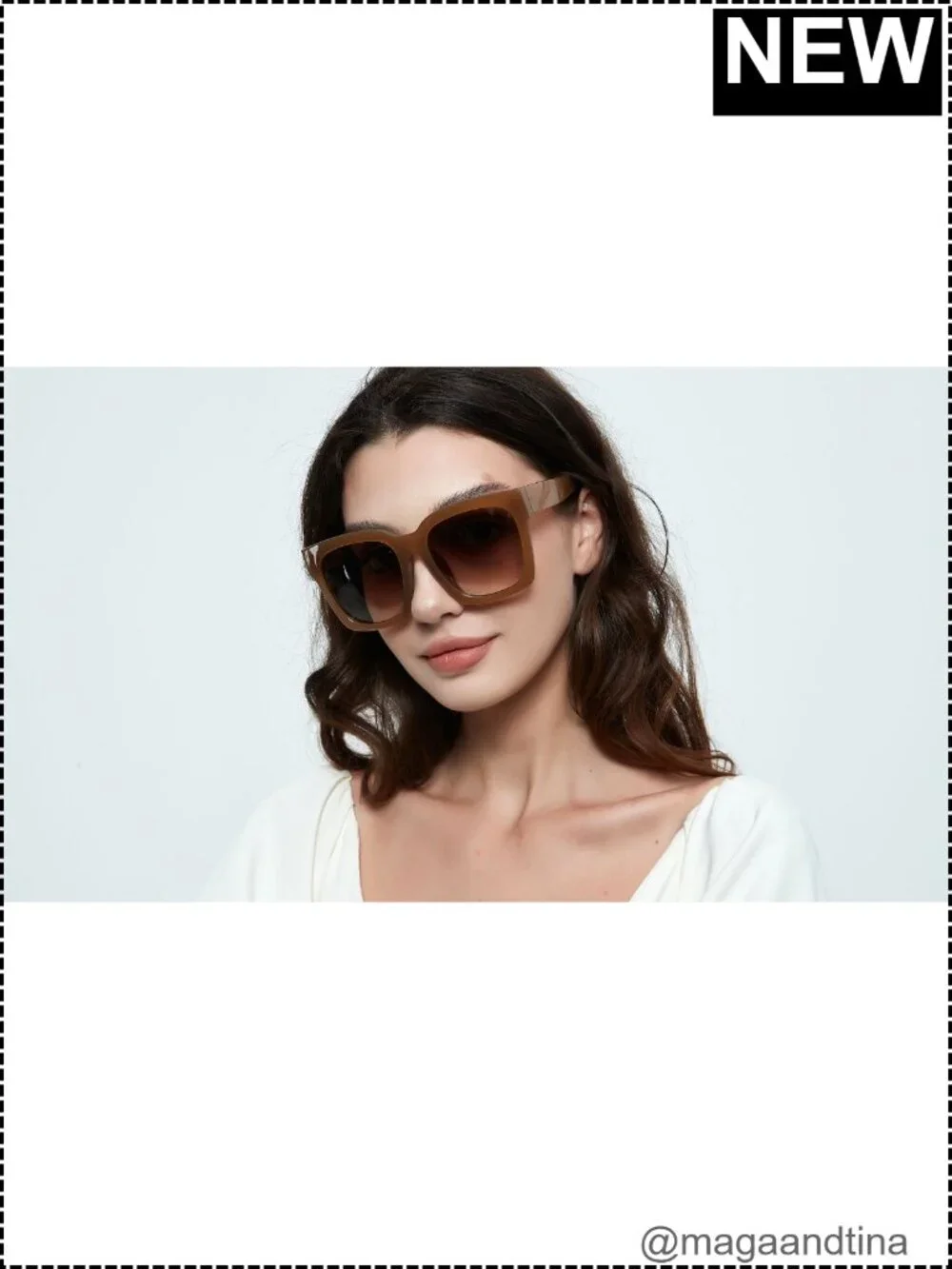 Oversized Square Sunglasses Women UV400 Protection Plastic Frame